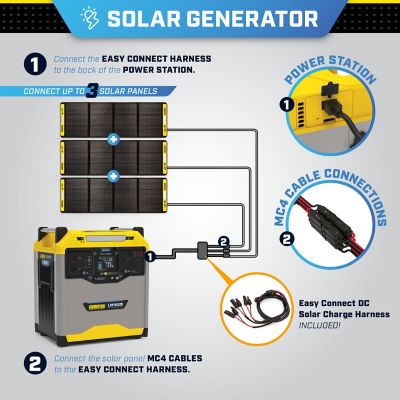 Image showing 8 th Champion Power Equipment 3,200/1,600-Watt Lithium-Ion Solar Generator Portable Power Station Backup Battery, 3,276Wh