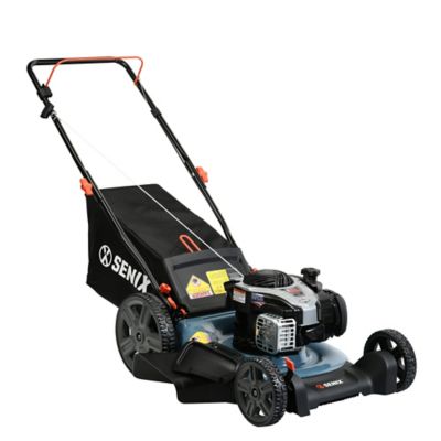 Senix 21 in. 140cc 4-Cycle Gas Powered Push Lawn Mower, LSPG-M7 The Senix 21-inch 140cc Gas powered 4-cycle push lawn mower is lightweight but powerful