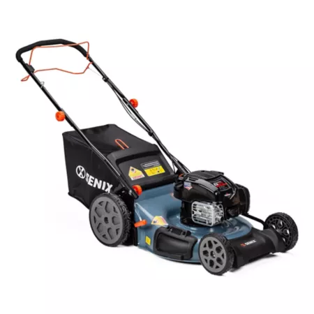 Senix Self-Propelled Lawn Mower 22 in 163 cc 4-Stroke Gas Engine RWD 3-in-1 1-Step Start One-Lever Height Adjustment Self Propelled Mowers