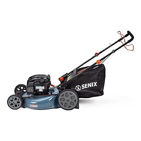 Senix 22-Inch 163 cc 4-Cycle RWD Self-Propelled Gas Mower, 3-In-1, 1-Step  Start, One Lever Height Adjustment, LSSG-H1