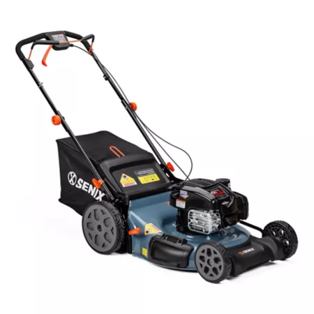 Senix Self-Propelled Lawn Mower 22 in 163 cc 4-Stroke Gas Engine RWD 3-in-1 1-Stage Start Auto Choke 11 in Rear Wheels Self Propelled Mowers