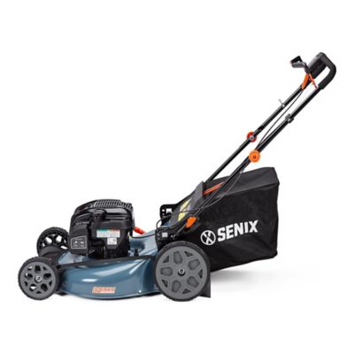 Image showing 5 th Senix 22 in. 163cc 4-Cycle Gas-Powered RWD Self-Propelled Lawn Mower, 3-in-1, 1-Step Start Auto Choke, 11-in Rear Wheels