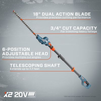 Image showing  18 in. 20V Max Cordless Hedge Trimmer, Battery and Charger Not Included, HTPX2-M-0