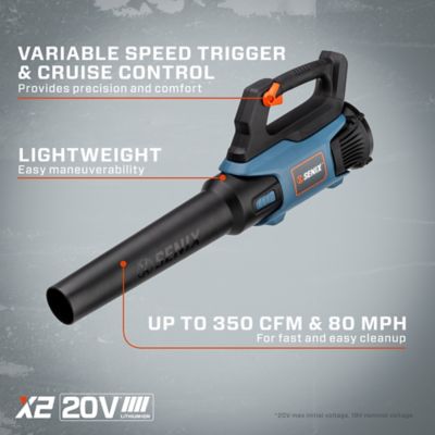 Image showing  80 MPH/350 CFM 20V Max Cordless Handheld Leaf Blower, Battery and Charger Not Included
