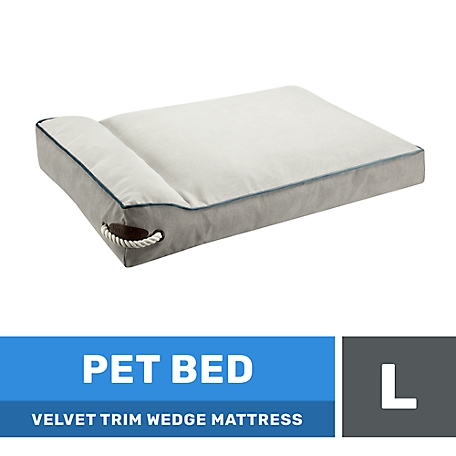 Retriever Velvet Trim Wedge Mattress Pet Bed, 35 in. x 25 in.