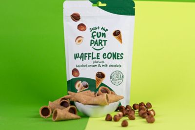 Image showing  Mini Waffle Cones Filled with Hazelnut Cream & Milk Chocolate, 1420