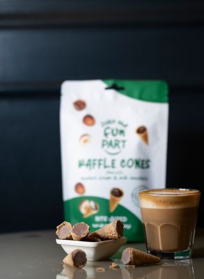 Image showing  Mini Waffle Cones Filled with Hazelnut Cream & Milk Chocolate, 1420