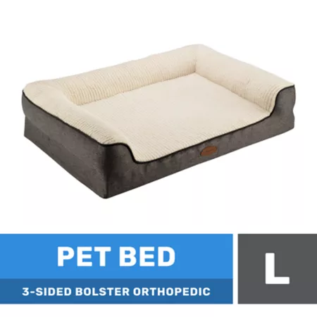 3-Sided Orthopedic Retriever Pet Bed 35" x 25" Bolster Dog Beds