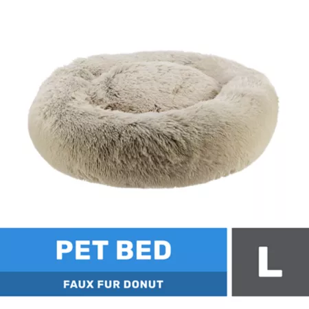 Faux Fur Retriever Donut Pet Bed 32 in. Floor Pads