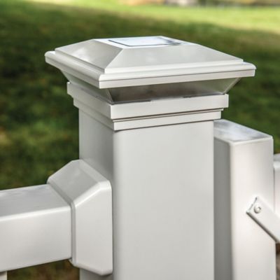 Image showing  4 in. x 4 in. Contemporary Solar White Post Top