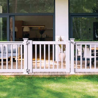 Image showing  36 in. H Select Rail Gate Kit White with Square Balusters