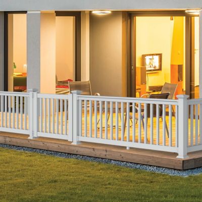 Image showing  36 in. H Select Rail Gate Kit White with Square Balusters