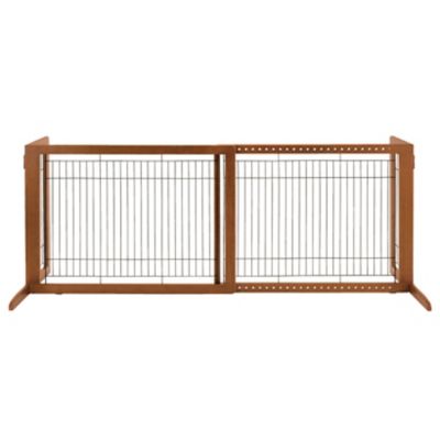 Richell 27.6 in. Freestanding Wooden Pet Gate, 39.4 in. to 70.9 in. W