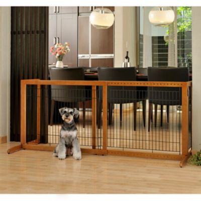 Image showing  27.6 in. Freestanding Wooden Pet Gate, 39.4 in. to 70.9 in. W