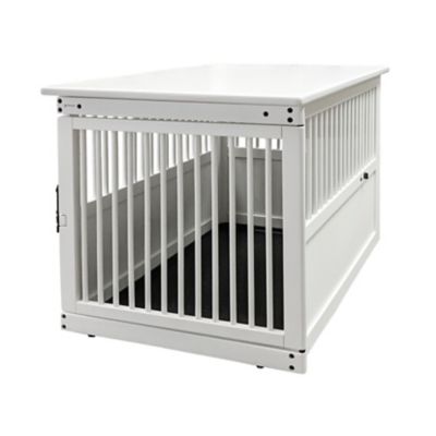 Richell Wooden End Table Pet Crate Large - White