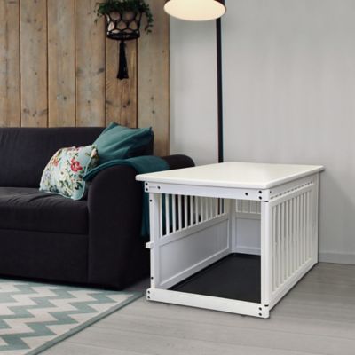 Image showing  Wooden End Table Pet Crate Large - White
