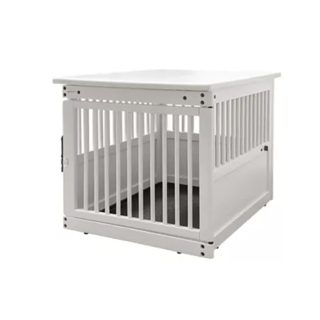 Richell Wood End Table Pet Crate Medium White Furniture Style Crates