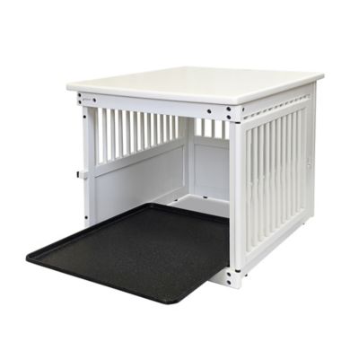 Image showing  Wooden End Table Pet Crate Medium - White