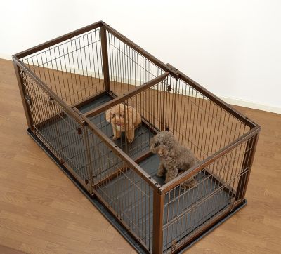 Image showing  Expandable Pet Crate Divider, Dark Brown
