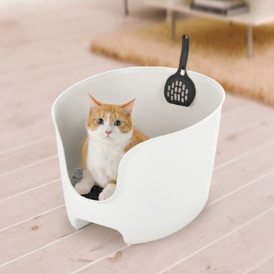 Image showing  Paw Trax High Wall Cat Litter Box - White and Black, 60021
