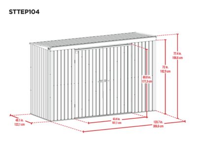 Image showing  10 ft. x 4 ft. Garden Storage Shed