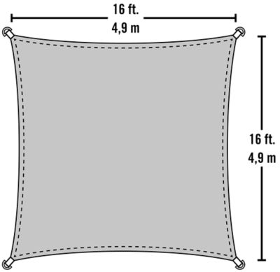 Image showing  16 ft. Square Gray Shade Sail