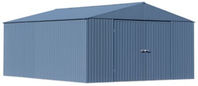 Arrow 14 ft. x 16 ft. Elite Steel Storage Shed, Blue Grey Elite Steel Storage Shed