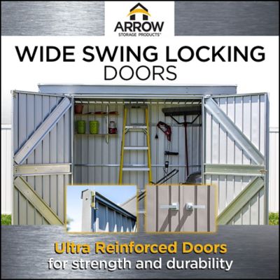 Image showing 8 th Arrow 8 ft. x 4 ft. Elite Steel Storage Shed, Galvalume