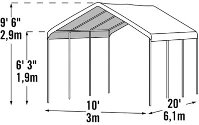 Image showing  10 ft. x 20 ft. Maxap Gazebo Canopy, 8 Legs, White