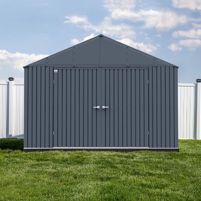 Image showing  12 ft. x 12 ft. Elite Steel Storage Shed, Anthracite Elite Steel Storage Shed