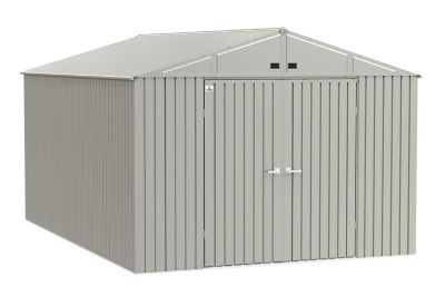 Arrow 10 ft. x 14 ft. Elite Steel Storage Shed, Cool Grey Elite Steel Storage Shed