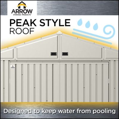 Image showing 8 th Arrow 10 ft. x 14 ft. Elite Steel Storage Shed, Cool Grey Elite Steel Storage Shed