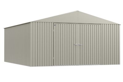 Arrow 14 ft. x 16 ft. Elite Steel Storage Shed, Cool Grey Elite Steel Storage Shed