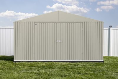 Image showing  14 ft. x 16 ft. Elite Steel Storage Shed, Cool Grey Elite Steel Storage Shed