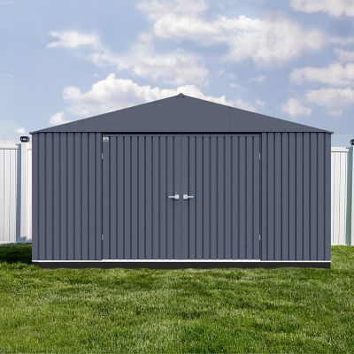 Image showing  14 ft. x 12 ft. Elite Steel Storage Shed, Anthracite Elite Steel Storage Shed