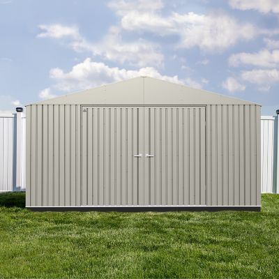 Image showing  14 ft. x 14 ft. Elite Steel Storage Shed, Cool Grey