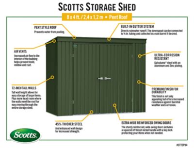 Image showing 8 th Scotts 8 x 4ft. Garden Storage Shed