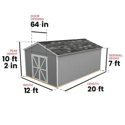 Image showing  12 ft. x 20 ft. Ranch Style Outdoor Wood Storage Shed with Full Floor System Included