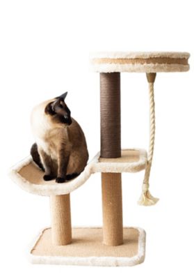 Catry 3-Level Cat Tree with Cradle Bed and Sisal Rope, CT18379A