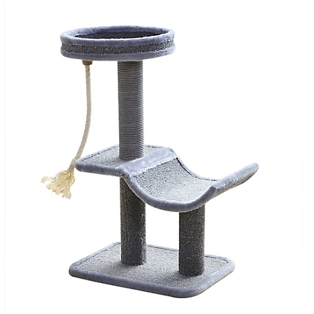 Catry 28 in. 3-Level Cat Tree with Cradle Bed and Sisal Rope