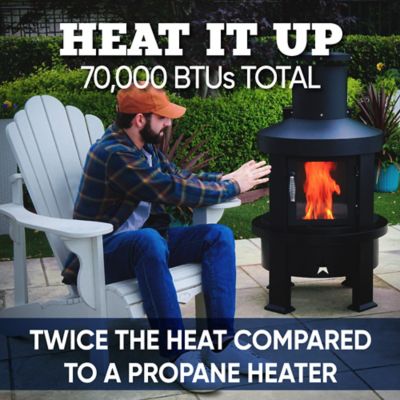 Image showing  Pellet Chiminea, 100 sq. ft., 70,000 BTU