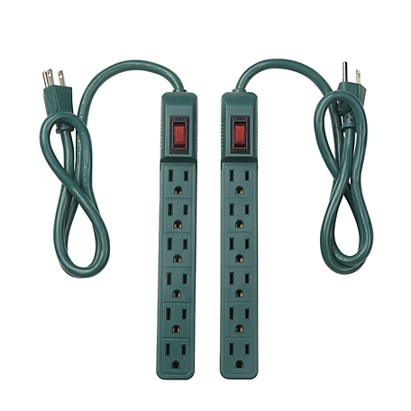 JobSmart 2.5 ft. Indoor Power Strips with Surge Protection, 2-Pack