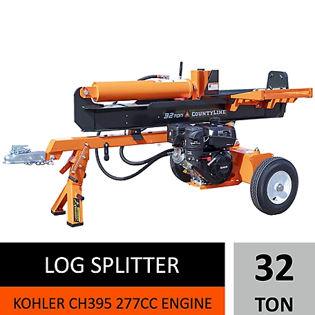 CountyLine 32-Ton Horizontal/Vertical Gas Log Splitter with Kohler 277cc Engine