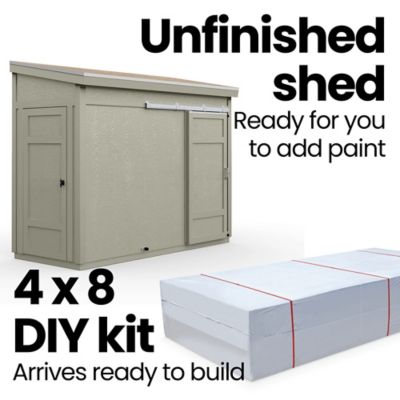 Image showing 5 th Shed Master 10 x 4ft. Lean-To Wood Storage Shed with Barn Door and Side Door Entry