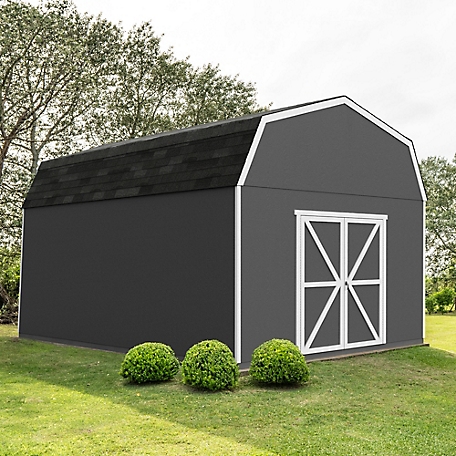 Shed Master 12 ft. x 20 ft. Barn Style Wood Storage Shed for Existing Cement Pad Foundation (Floor System Not Included)