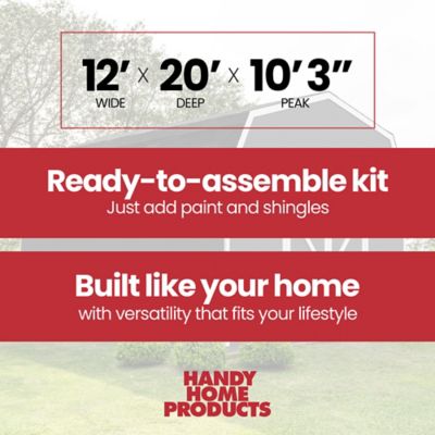 Image showing  12 ft. x 20 ft. Barn Style Wood Storage Shed for Existing Cement Pad Foundation, Floor System Not Included