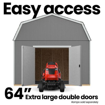 Image showing  12 x 24ft. Barn Style Wood Storage Shed with Full Floor System Included