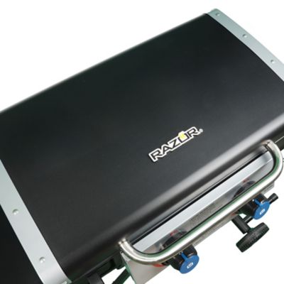 Image showing  2-Burner Portable Propane Gas Cart Flat Top Griddle with Lid, 318 sq. in., Black