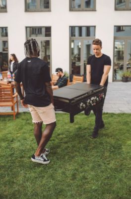 Image showing  4-Burner Propane Gas Flat Top Griddle with Folding Shelves, 675 sq. in., Black