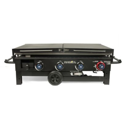 Image showing  4-Burner Propane Gas Flat Top Griddle with Folding Shelves, 675 sq. in., Black